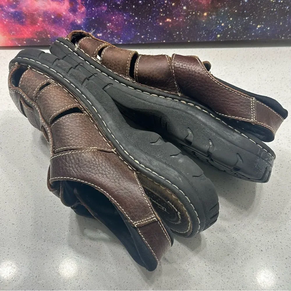 Thom McAn‎ Men's Size 9 Russ Leather Fisherman Sandals Slip On Casual Shoes